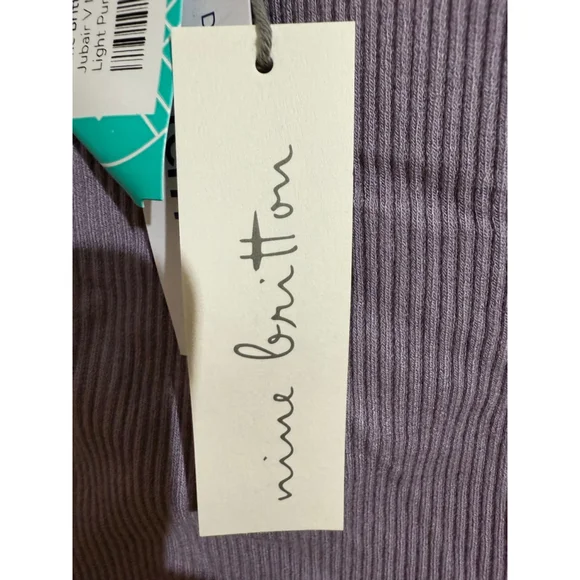 Women's Nine Britton Light Purple Ribbed V-Neck Knit Tank Top M - Picture 5 of 6